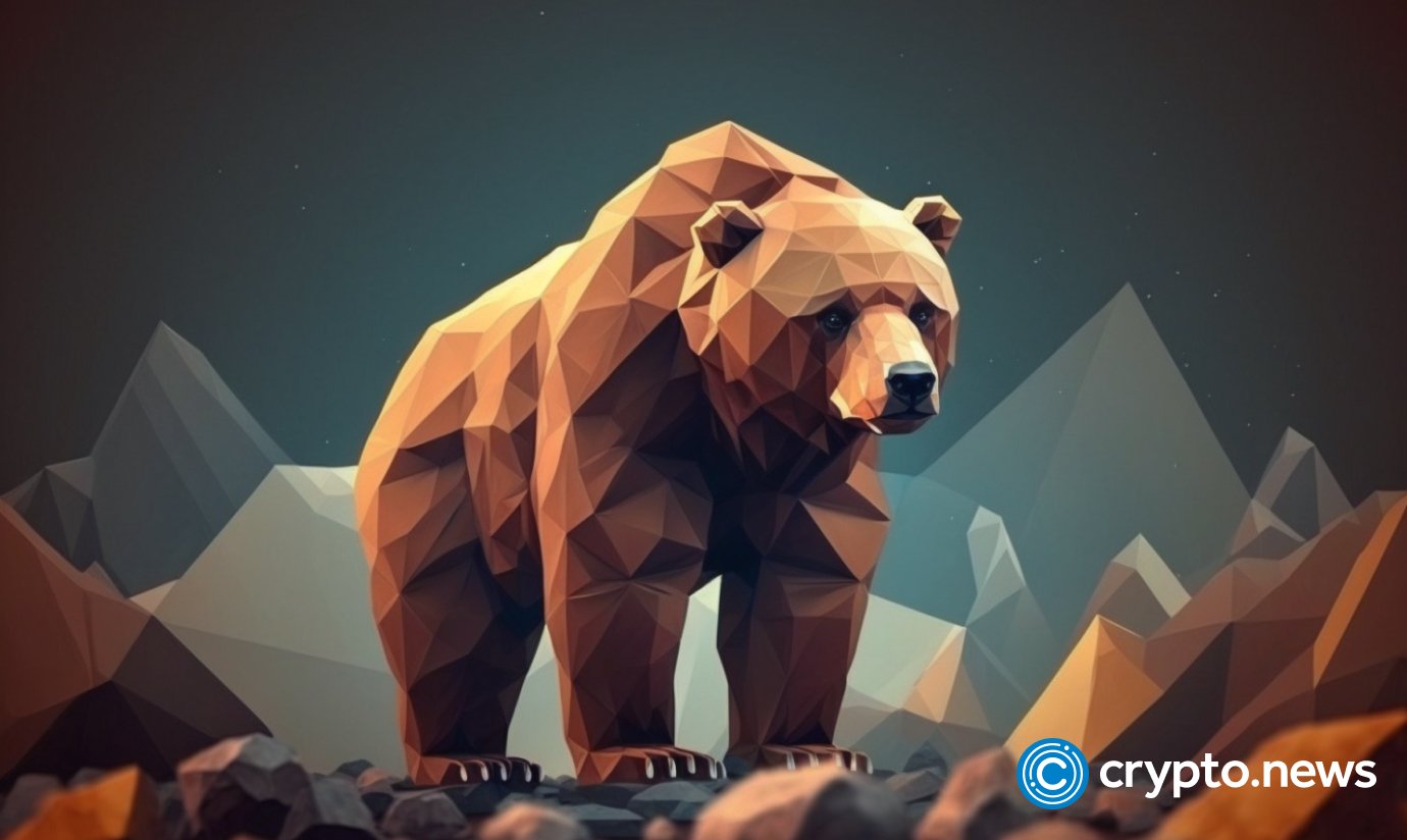 crypto news bear front view space cartoon low poly