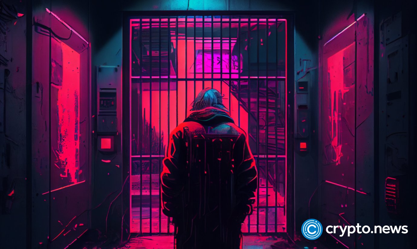 crypto news jail dark neon color cyber