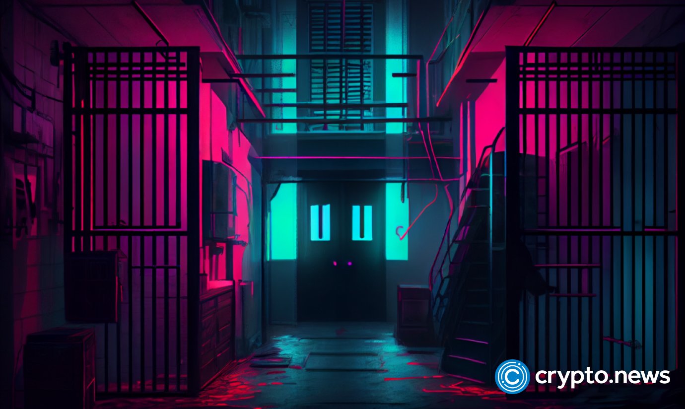 crypto news jail dark neon cyberpunk
