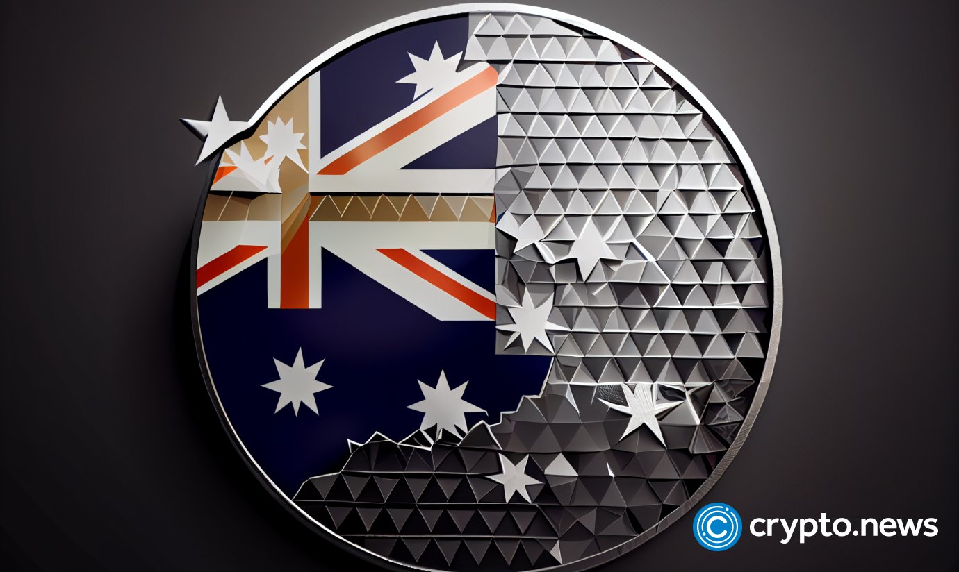 crypto news silver coins Australian flag background low poly style