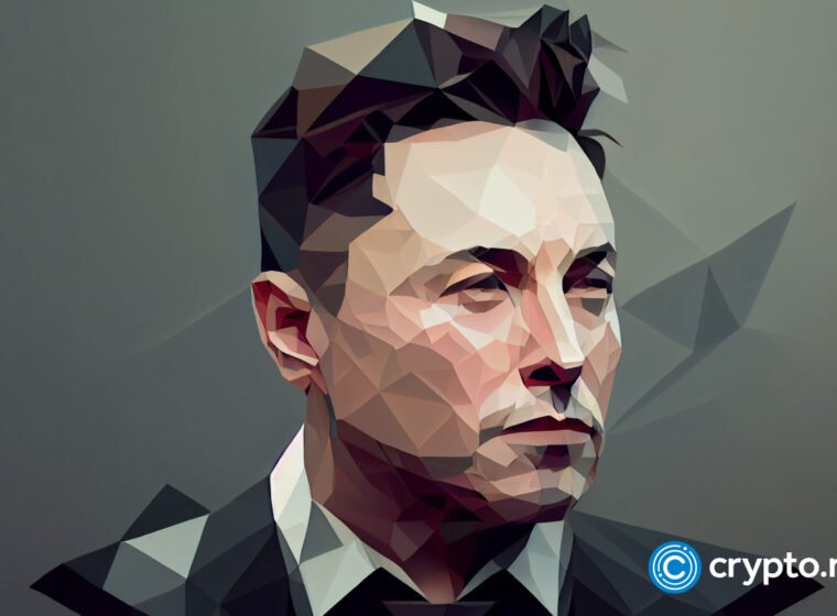 crypto news elon musk front view portrait blurry background day light low poly styl