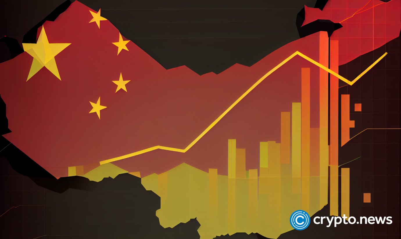 crypto news the trading chart chines flag background low poly style 1